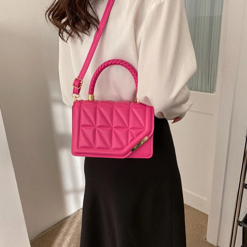Fashion Shoulder Bag Plaid PU Leather Ladies Handbag Designer Crossbody bag