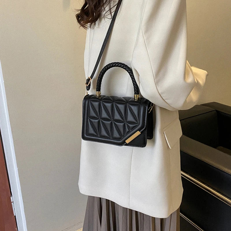 Fashion Shoulder Bag Plaid PU Leather Ladies Handbag Designer Crossbody bag