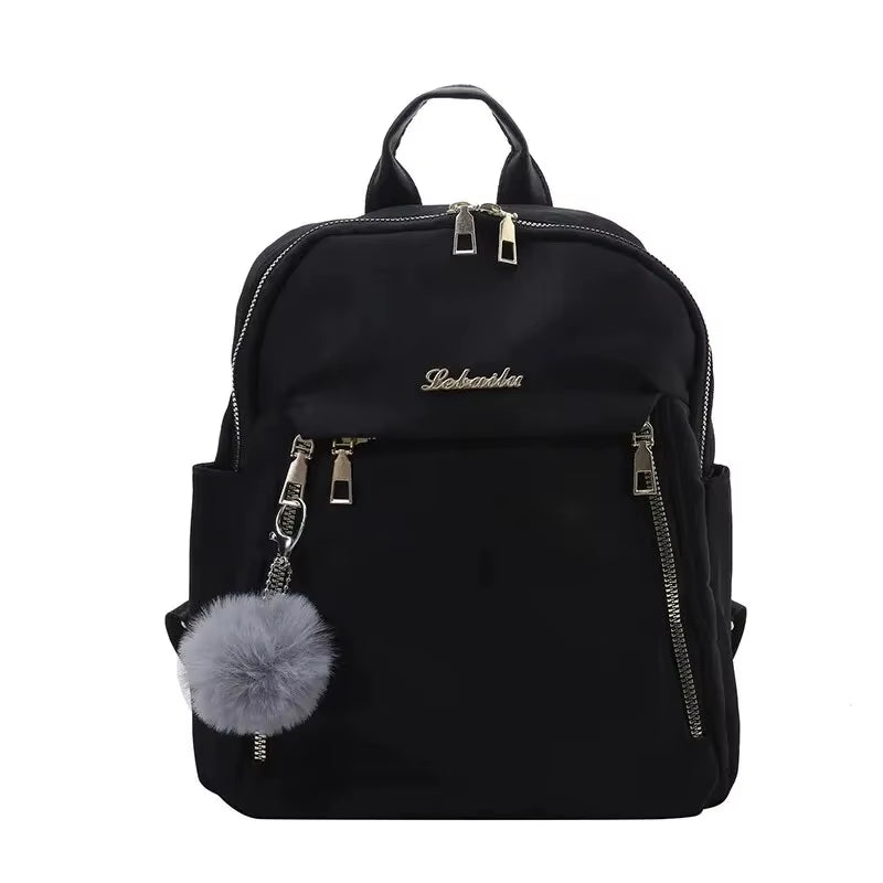 Simple Black Large Capacity Harajuku Style Backpack