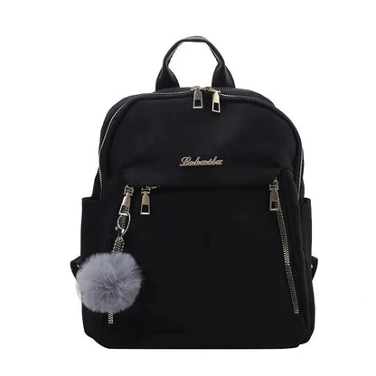 Simple Black Large Capacity Harajuku Style Backpack