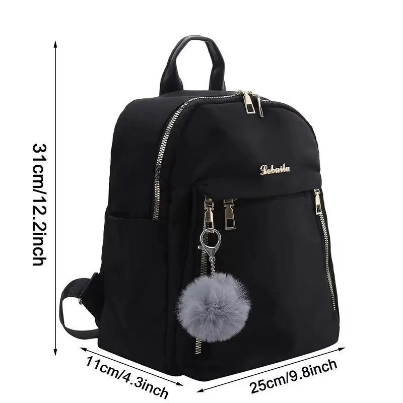 Simple Black Large Capacity Harajuku Style Backpack