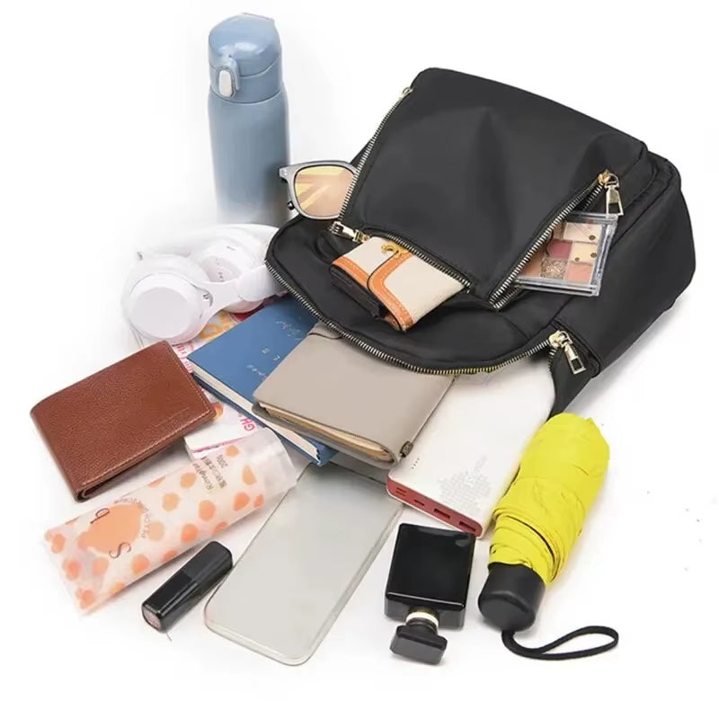 Simple Black Large Capacity Harajuku Style Backpack