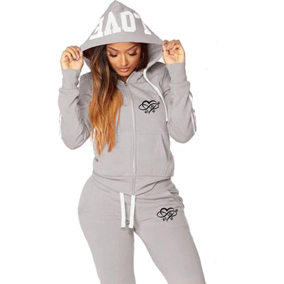 Women Tracksuit Set Hoodies+Sweatpants