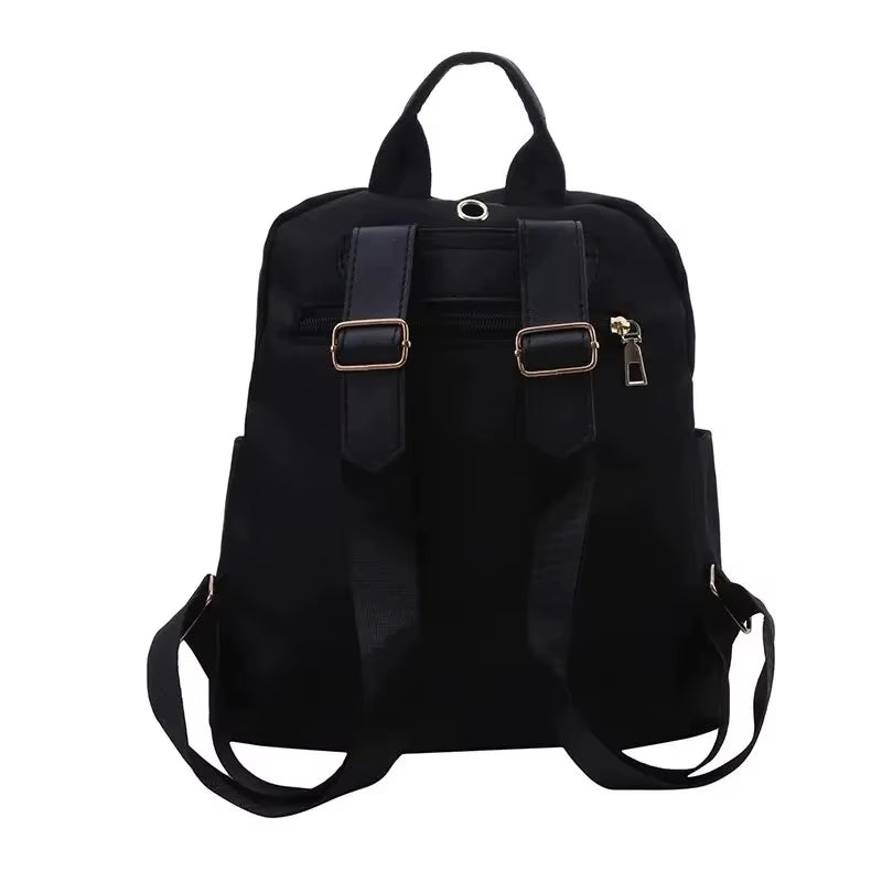 Simple Black Large Capacity Harajuku Style Backpack