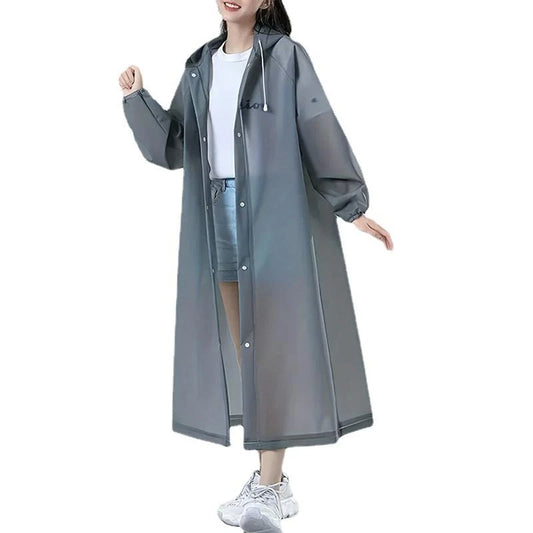 Lightweight Reusable Hooded Raincoat for Women 