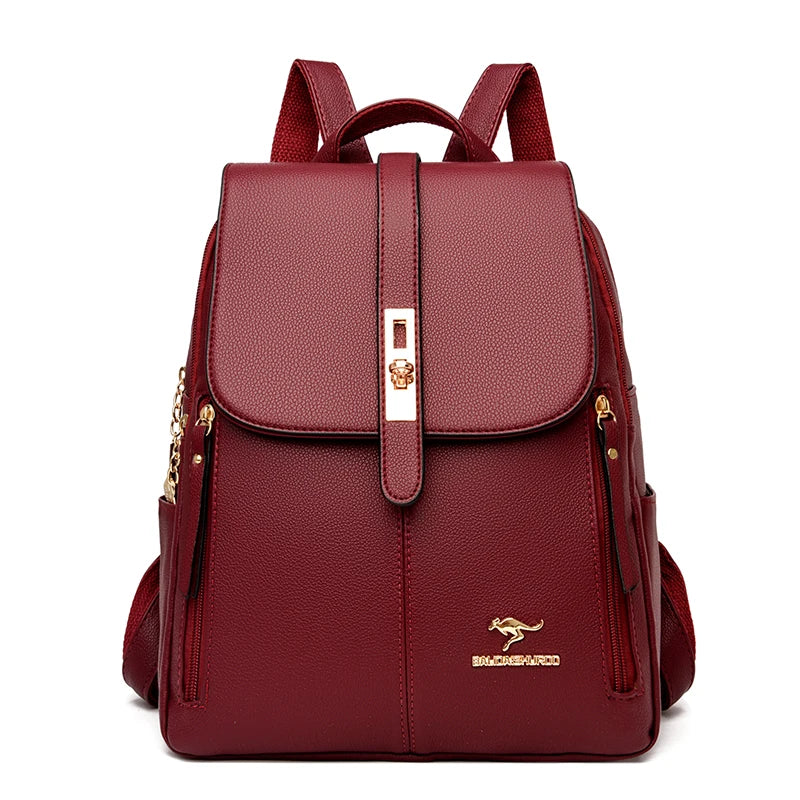 Luxury Women Leather Backpack