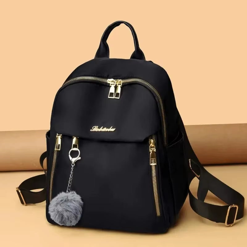 Simple Black Large Capacity Harajuku Style Backpack