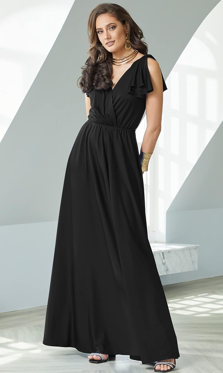 Womens Long Sleeveless Maxi Dress