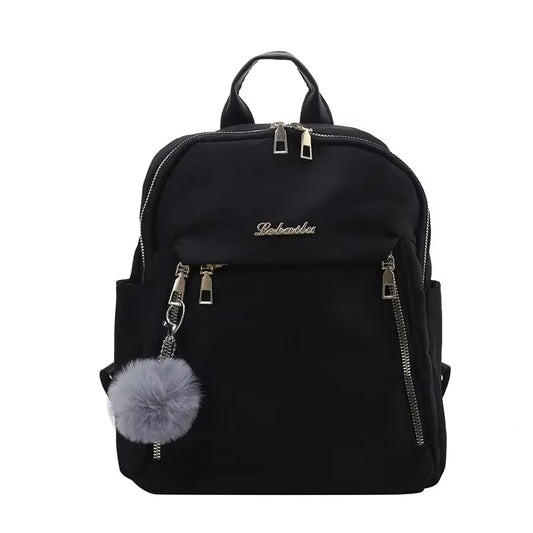 Simple Black Large Capacity Harajuku Style Backpack
